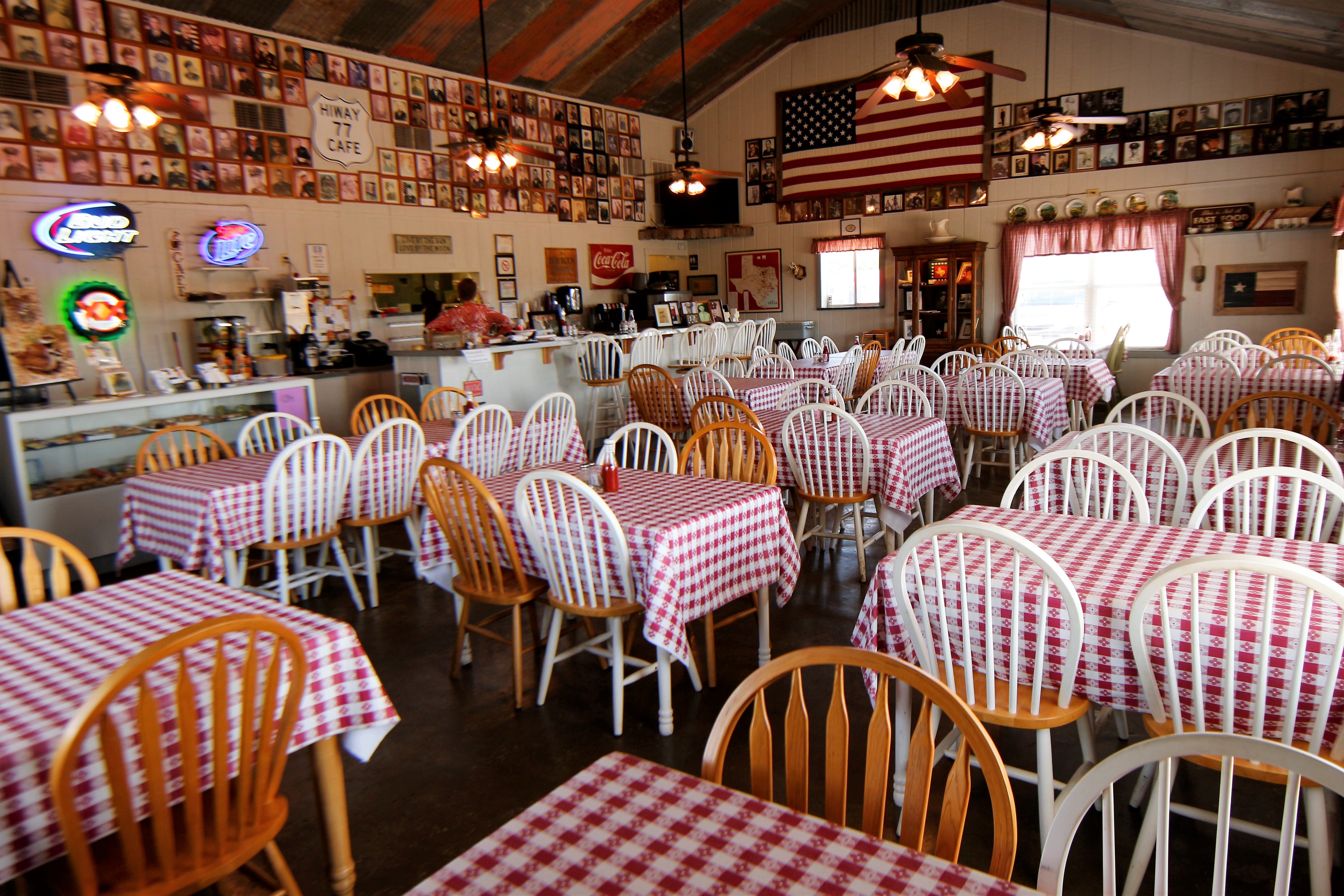 Interior of Cafe on Hwy 77 in Texas